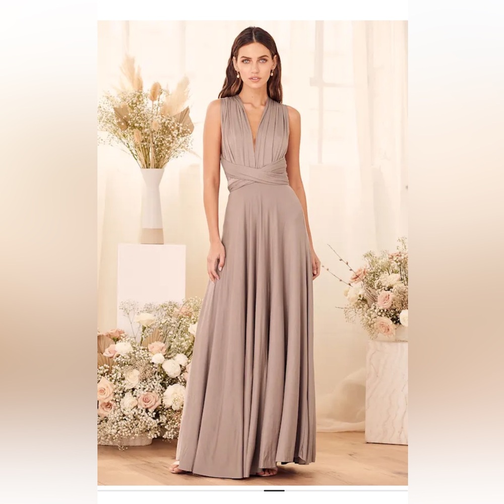 Tricks of the Trade Taupe Convertible Maxi Dress
Lulus